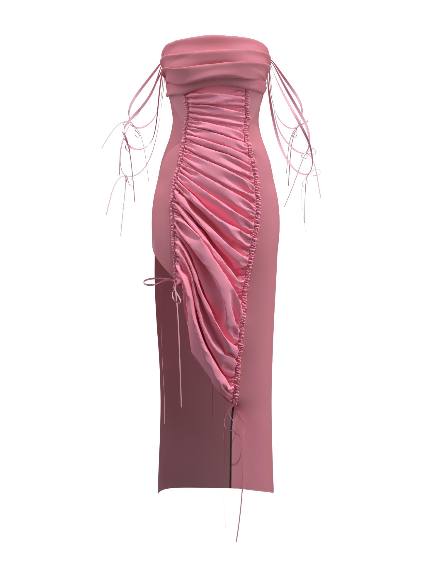 Merylin in pink dress by ANUK