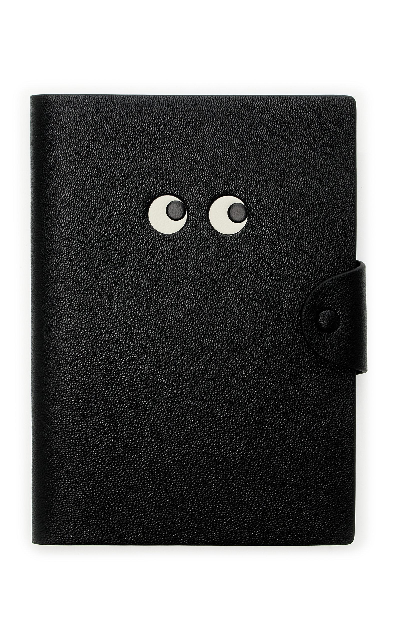 Anya Hindmarch - Eyes Leather A5 Journal - Black - Moda Operandi by ANYA HINDMARCH