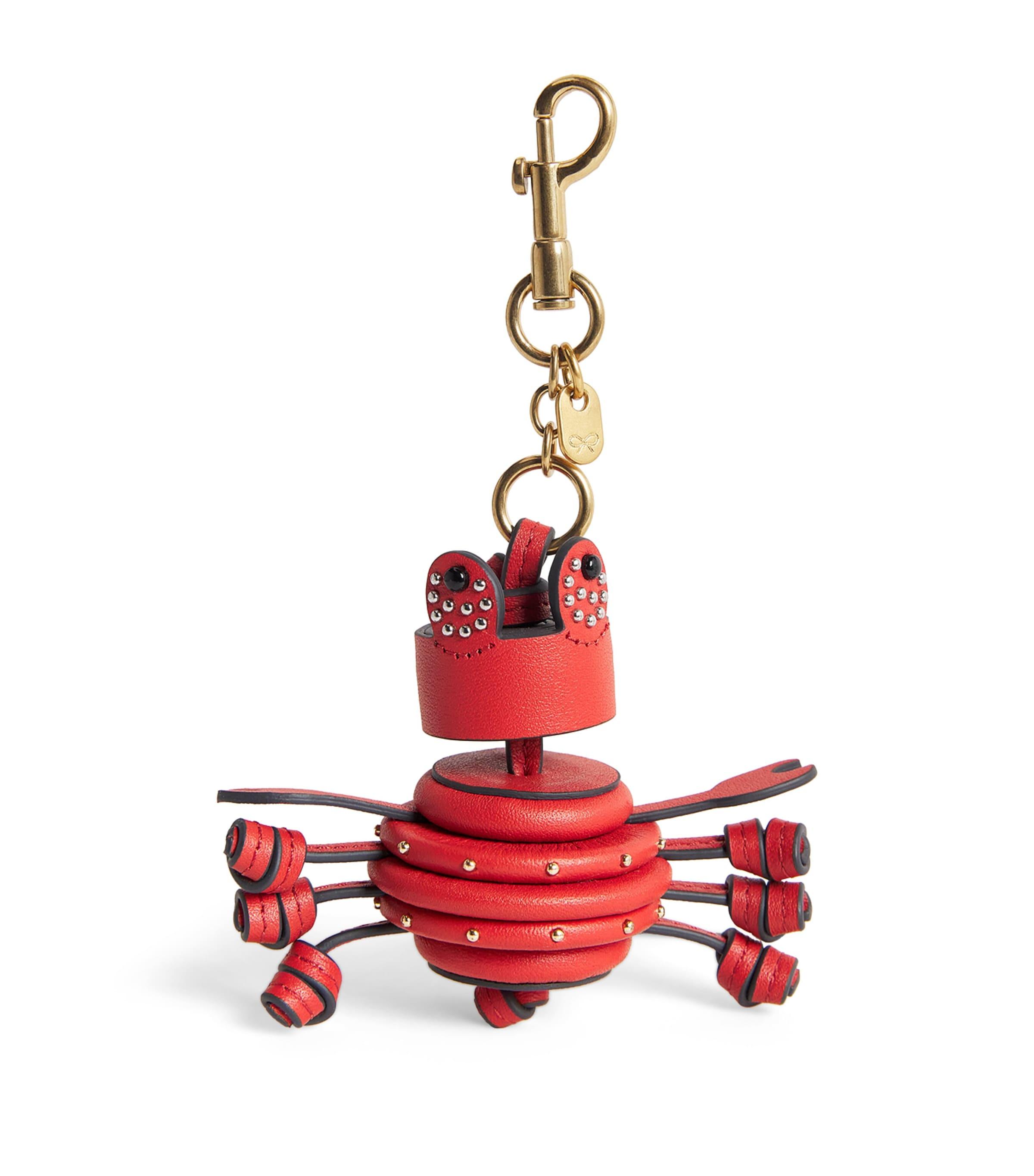 Anya Hindmarch Raffia Leather-Detail Crab Keyring by ANYA HINDMARCH