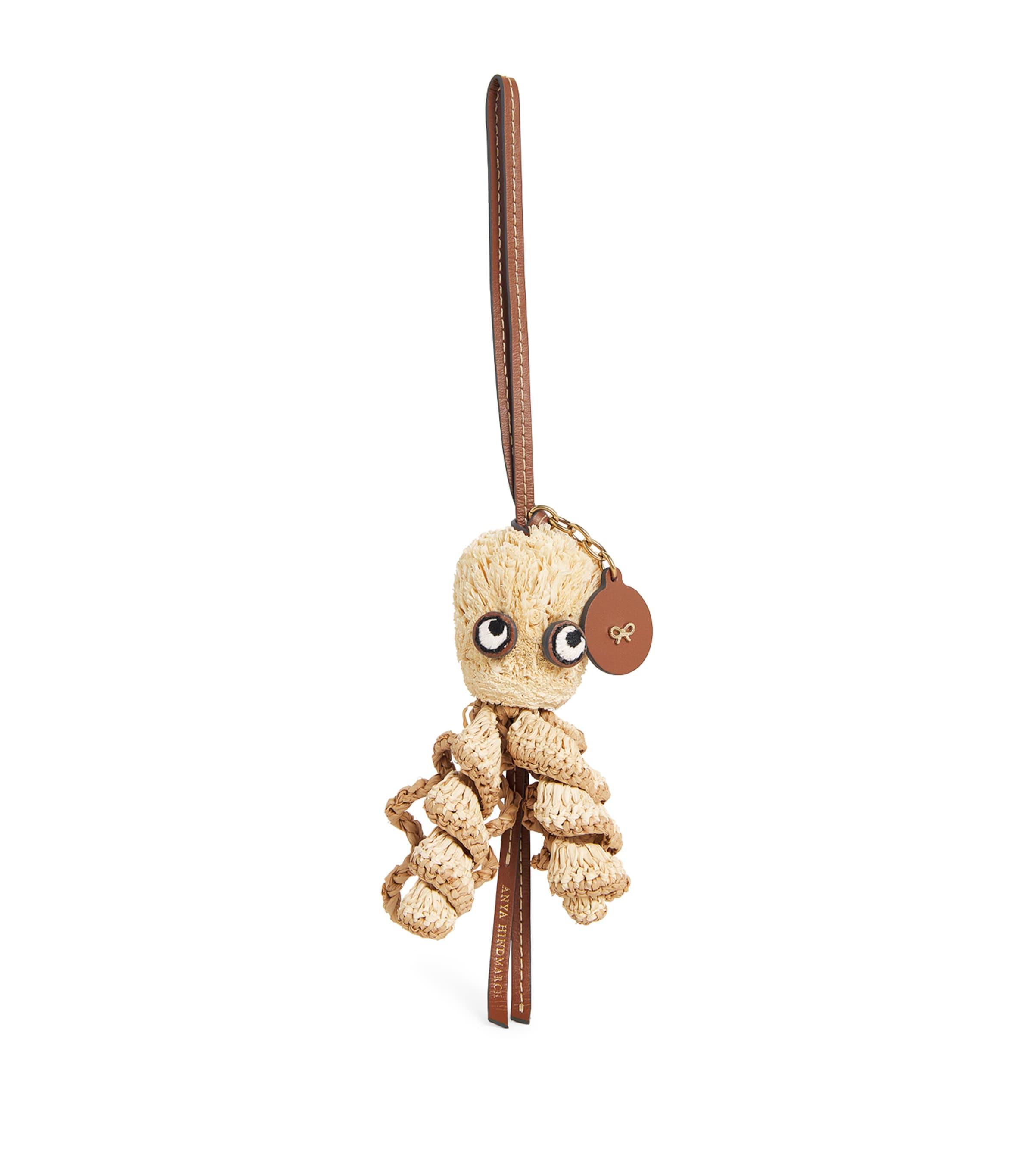 Anya Hindmarch Raffia Leather-Detail Octopus Keyring by ANYA HINDMARCH