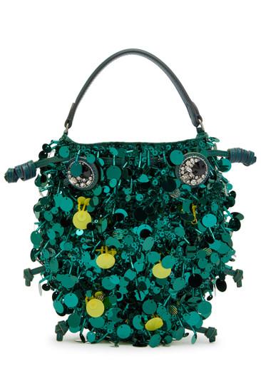 Beetle sequin-embellished satin cross-body bag by ANYA HINDMARCH