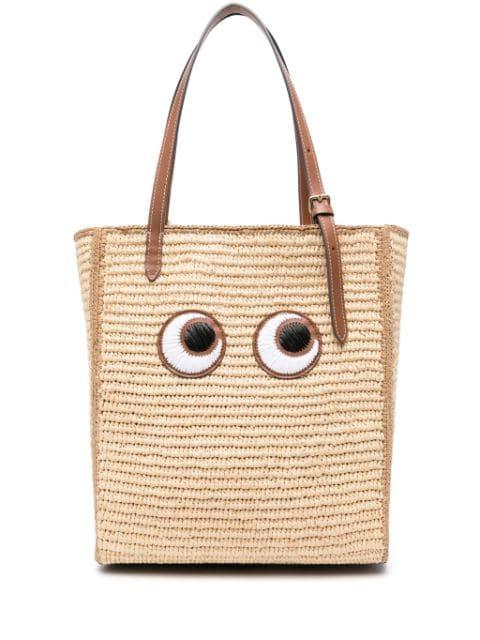 Eyes raffia tote bag by ANYA HINDMARCH