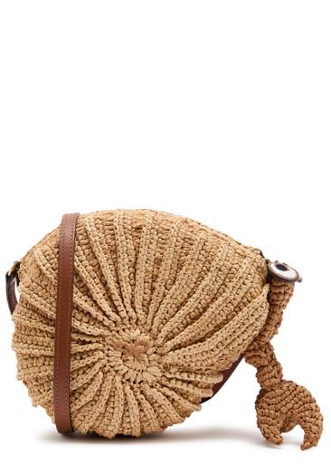 Hermit Crab raffia and leather cross-body bag by ANYA HINDMARCH