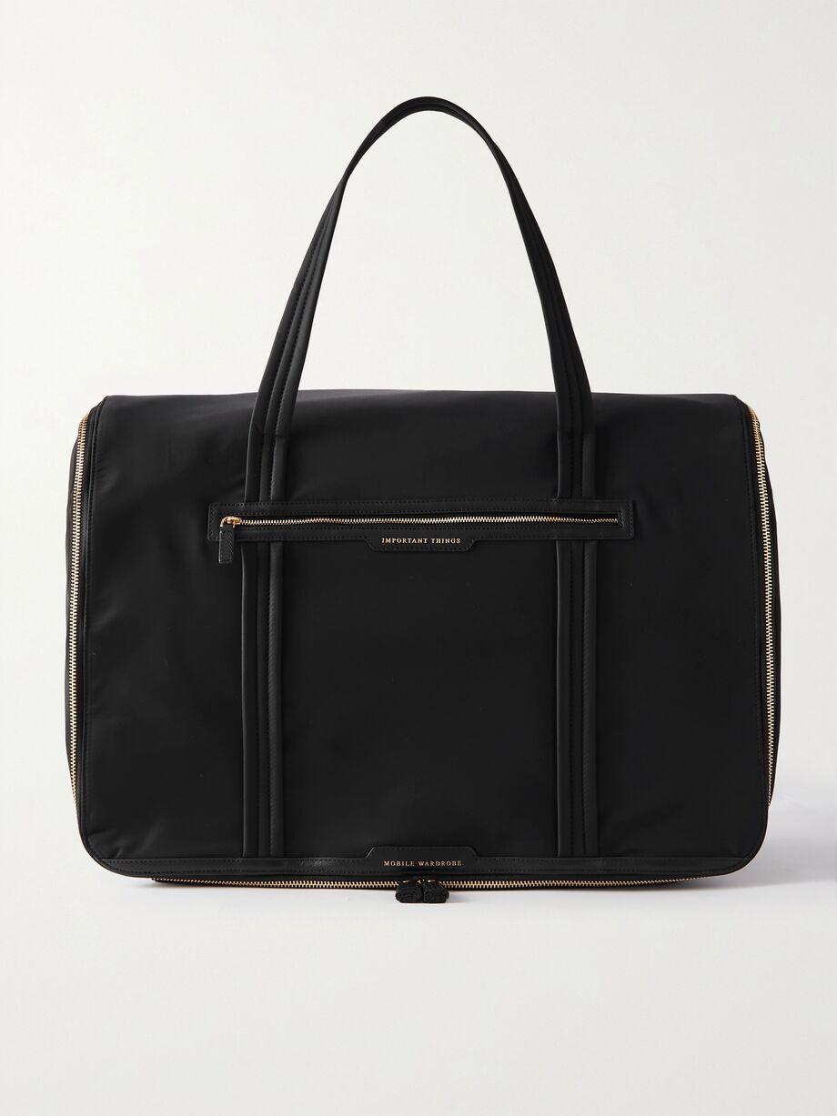 Mobile Wardrobe leather-trimmed ECONYL weekend bag by ANYA HINDMARCH