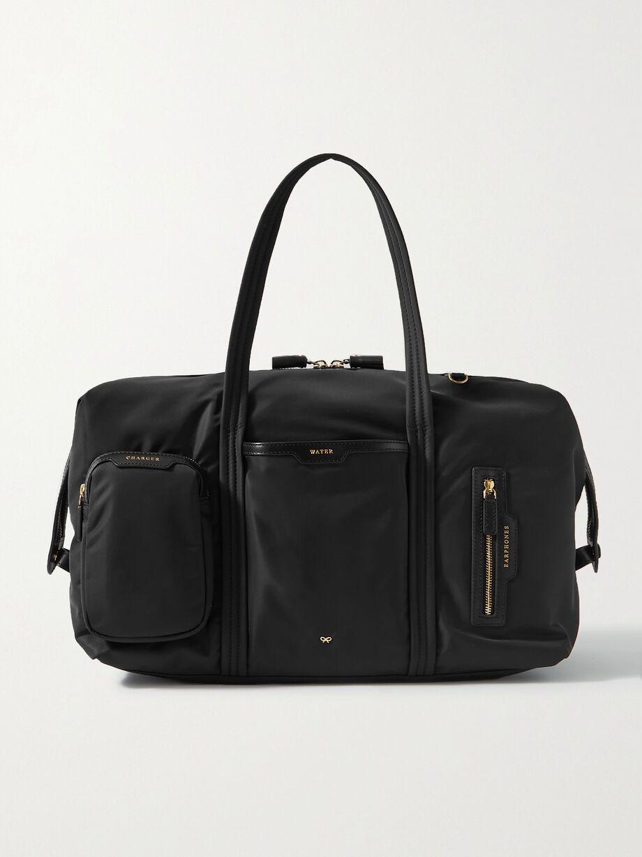 + NET SUSTAIN Inflight leather-trimmed recycled shell weekend bag by ANYA HINDMARCH