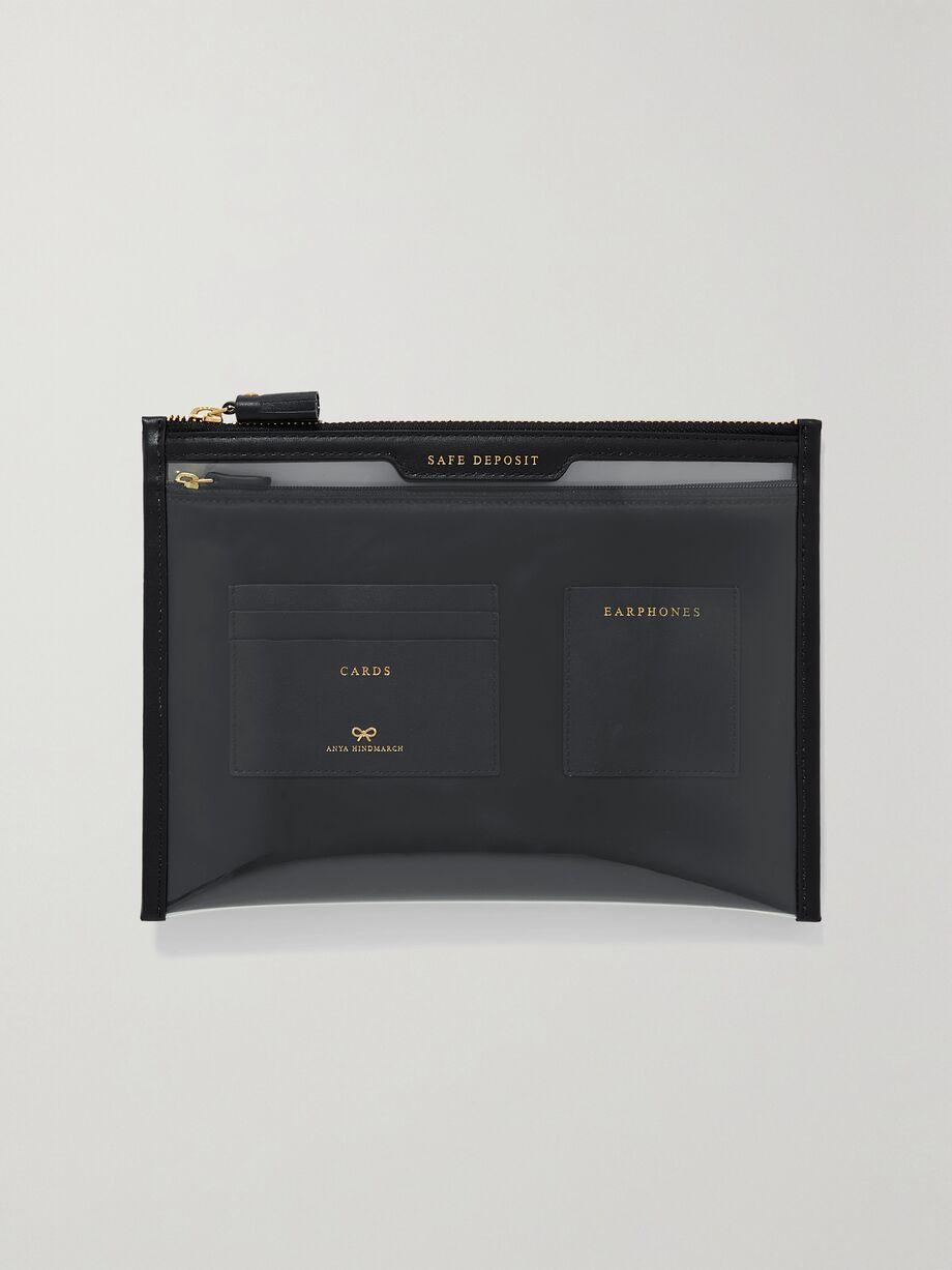 Safe Deposit leather-trimmed PVC pouch by ANYA HINDMARCH