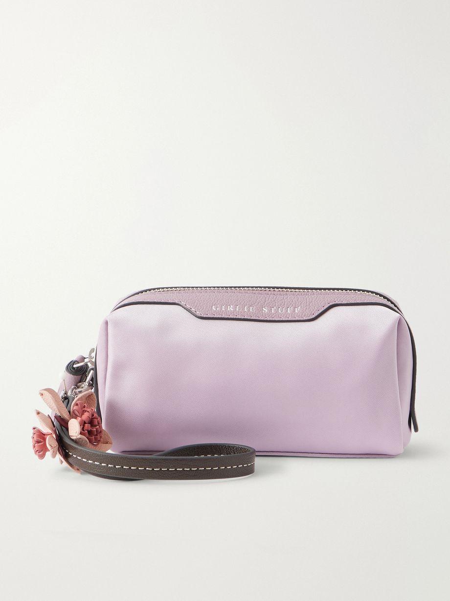 Sakura Blossom leather-trimmed shell cosmetics case by ANYA HINDMARCH