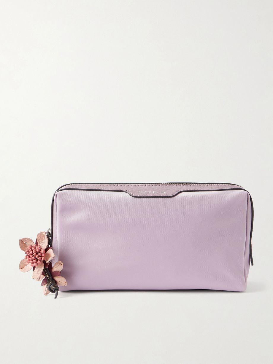 Sakura Blossom leather-trimmed shell cosmetics case by ANYA HINDMARCH