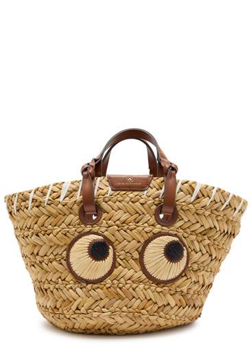 Seagrass Eyes small raffia basket bag by ANYA HINDMARCH