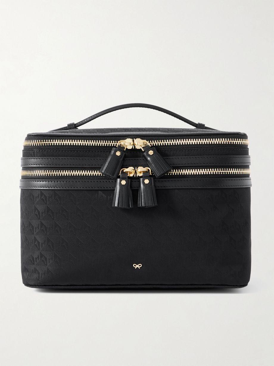 Vanity Kit leather-trimmed jacquard cosmetics case by ANYA HINDMARCH