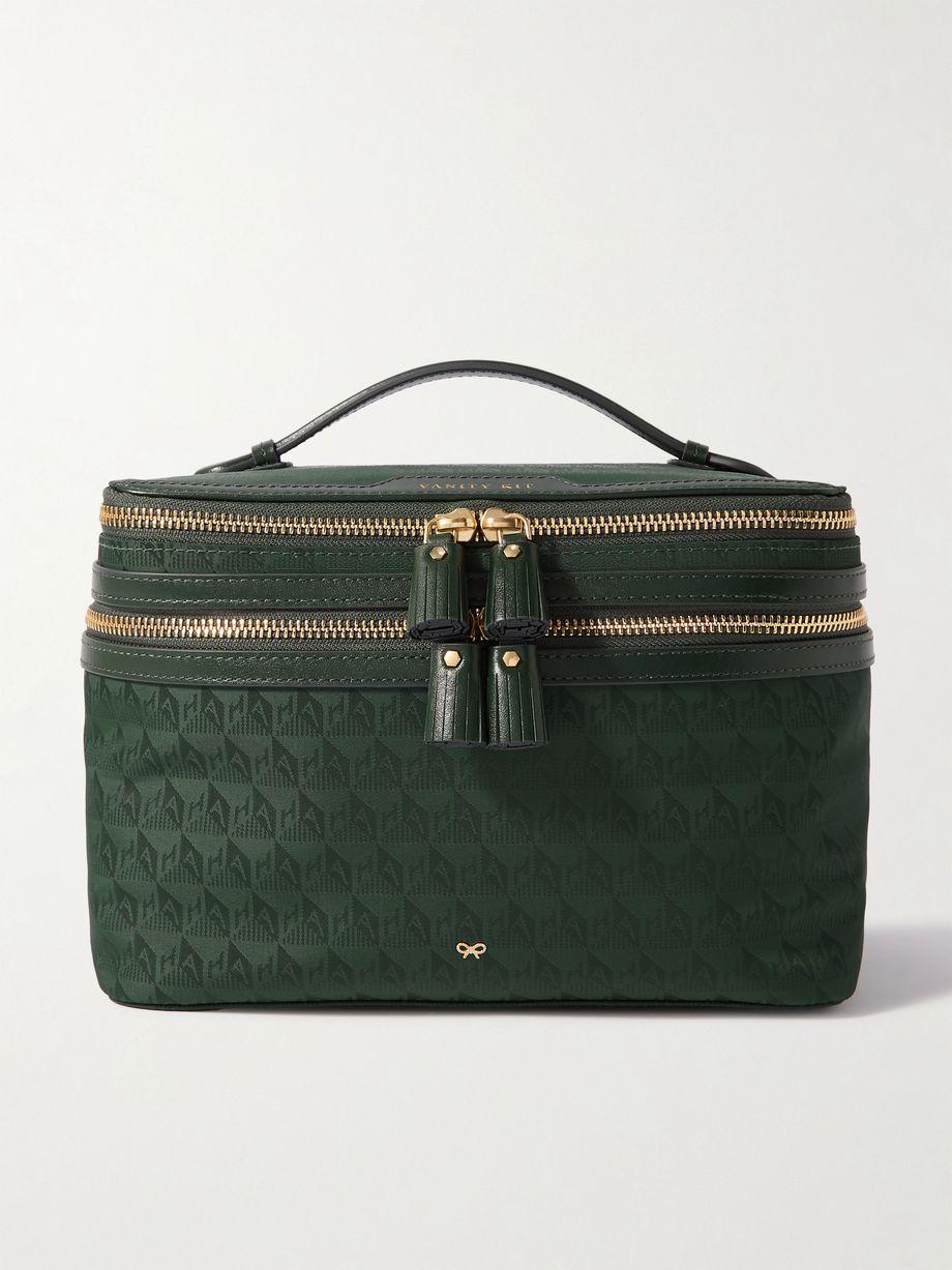 Vanity Kit leather-trimmed nylon-jacquard cosmetics case by ANYA HINDMARCH