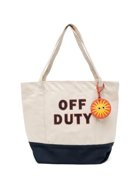 logo-patched canvas tote bag by ANYA HINDMARCH