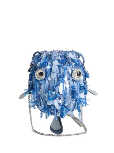sequin-embellished blowfish cross body bag by ANYA HINDMARCH