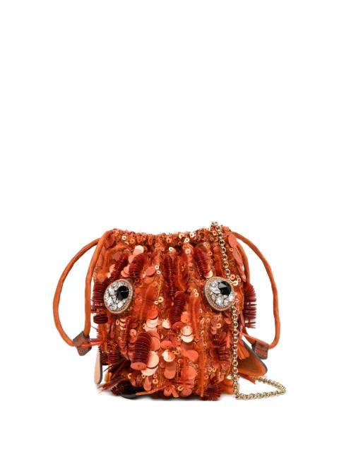 sequin-embellished crystal-detail crossbody bag by ANYA HINDMARCH
