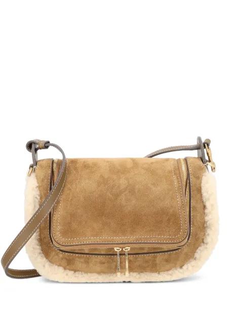 shearling-trim shoulder bag by ANYA HINDMARCH