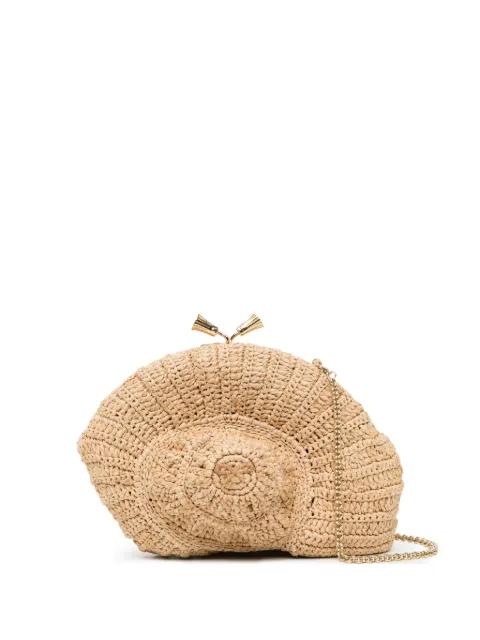 shell-shaped woven crossbody bag by ANYA HINDMARCH