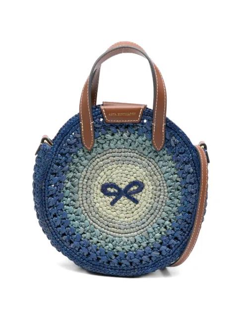 small Round Bow raffia tote bag by ANYA HINDMARCH
