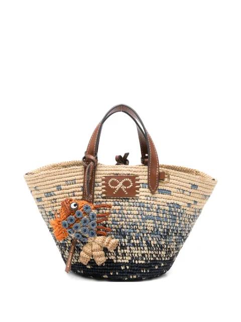small bow-detail woven tote bag by ANYA HINDMARCH