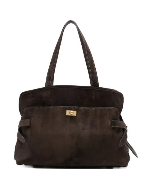 strap-detail suede tote bag by ANYA HINDMARCH