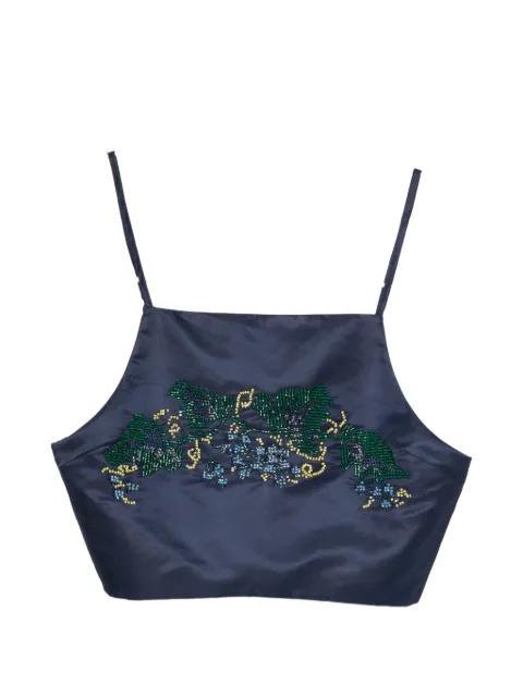 bead-embellished cropped top by AO YES