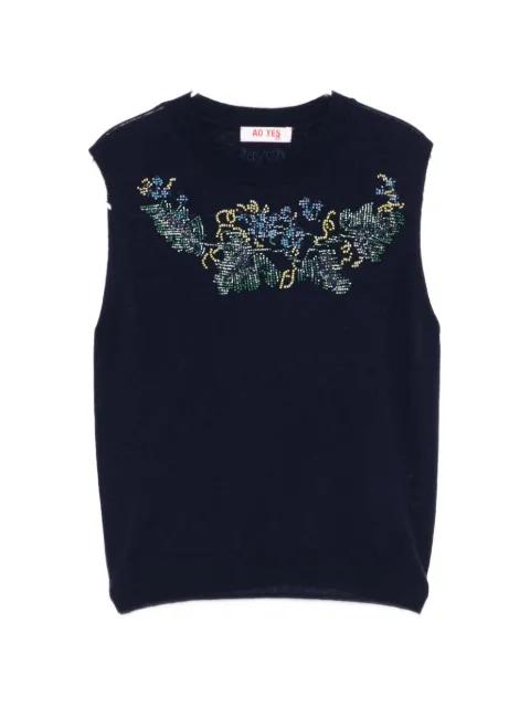 beaded knitted vest by AO YES