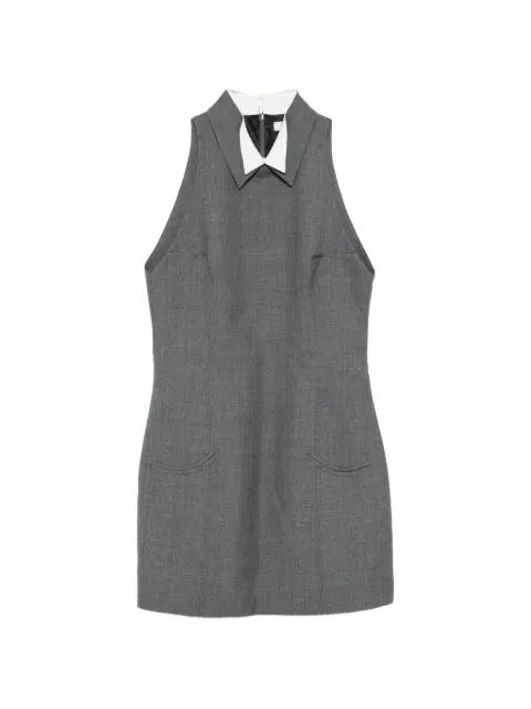 contrast-collar sleeveless dress by AO YES
