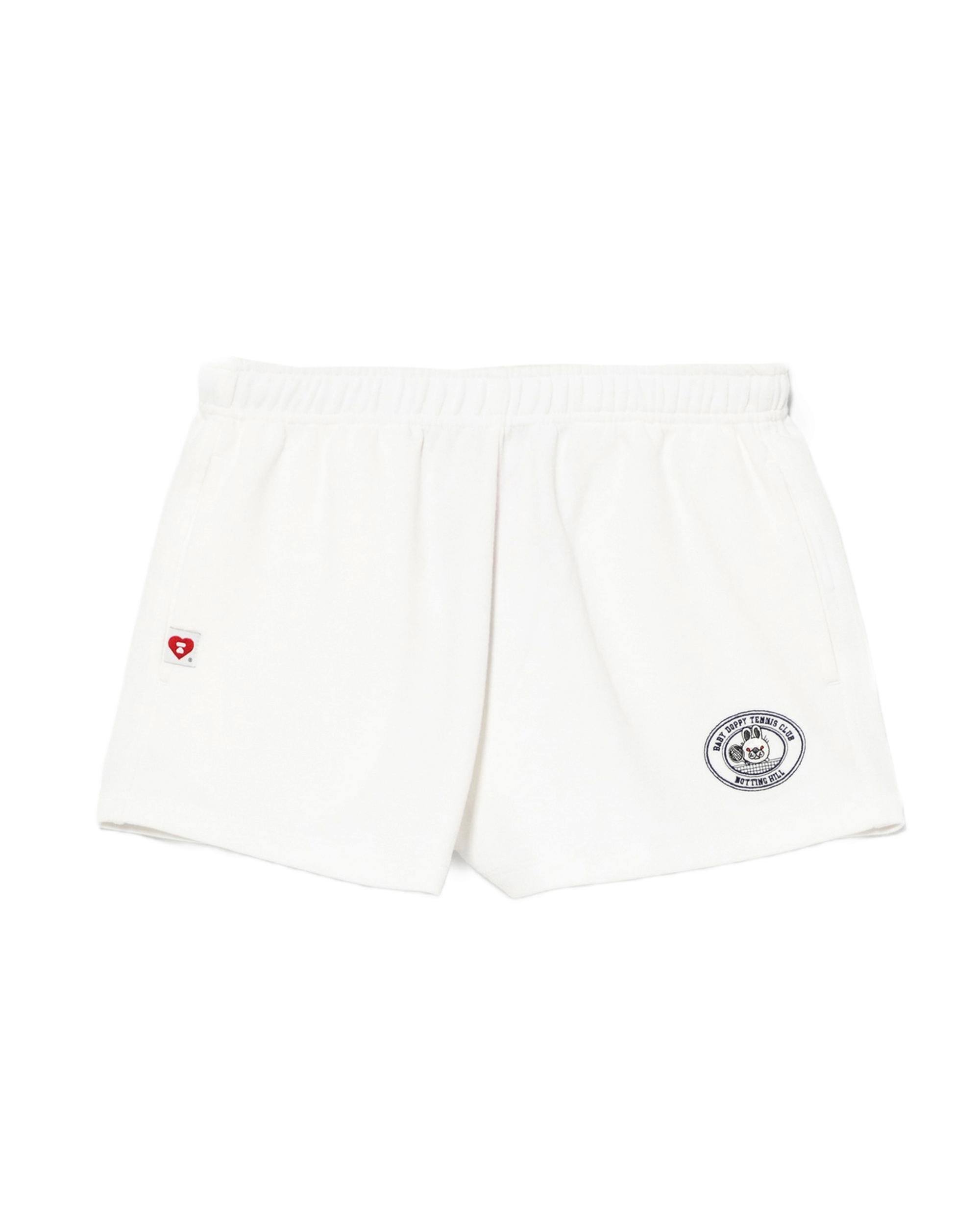 Baby doppy embroidery sweat shorts by APEE