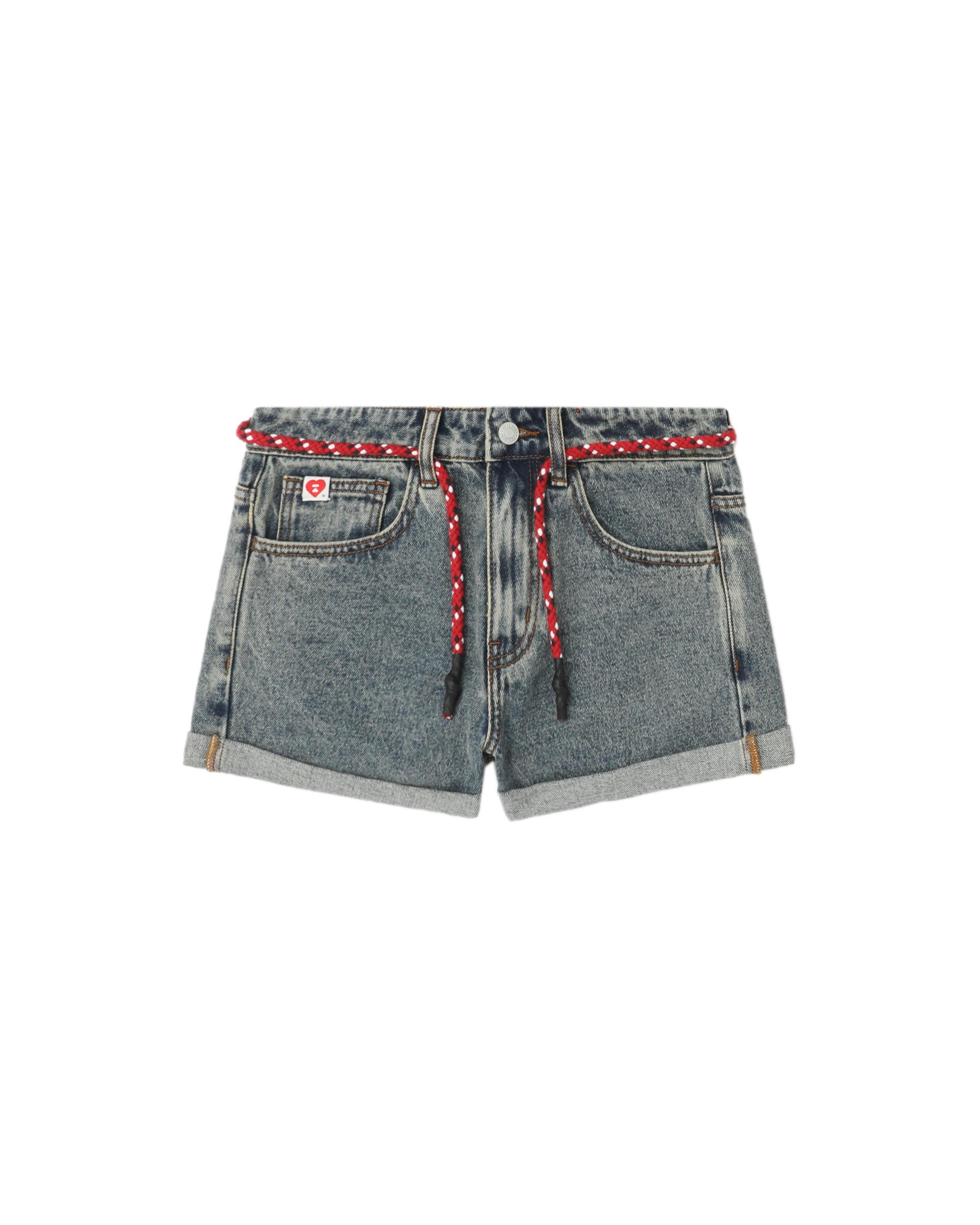 Belted denim shorts by APEE