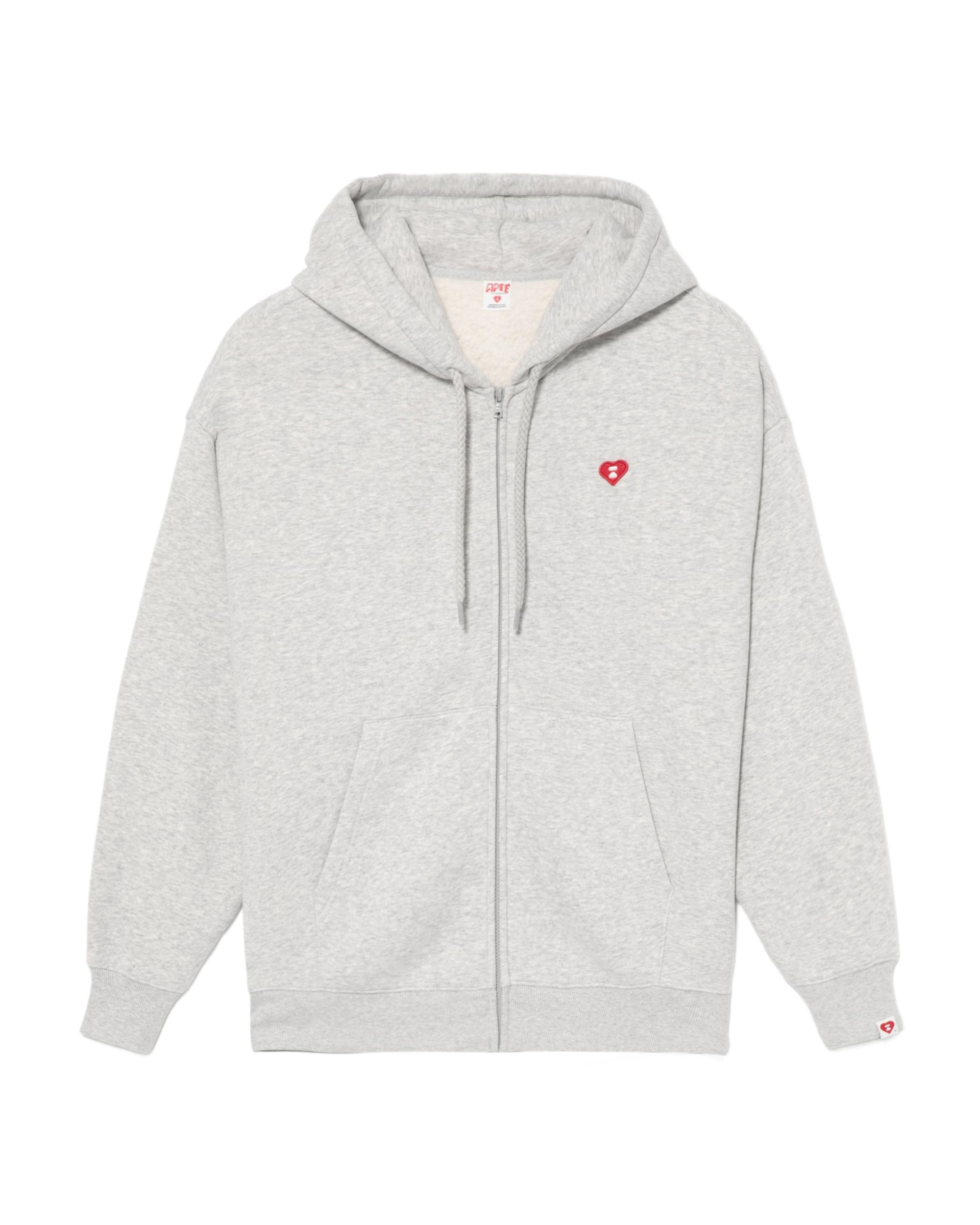 Heart badge hoodied zip up jacket by APEE