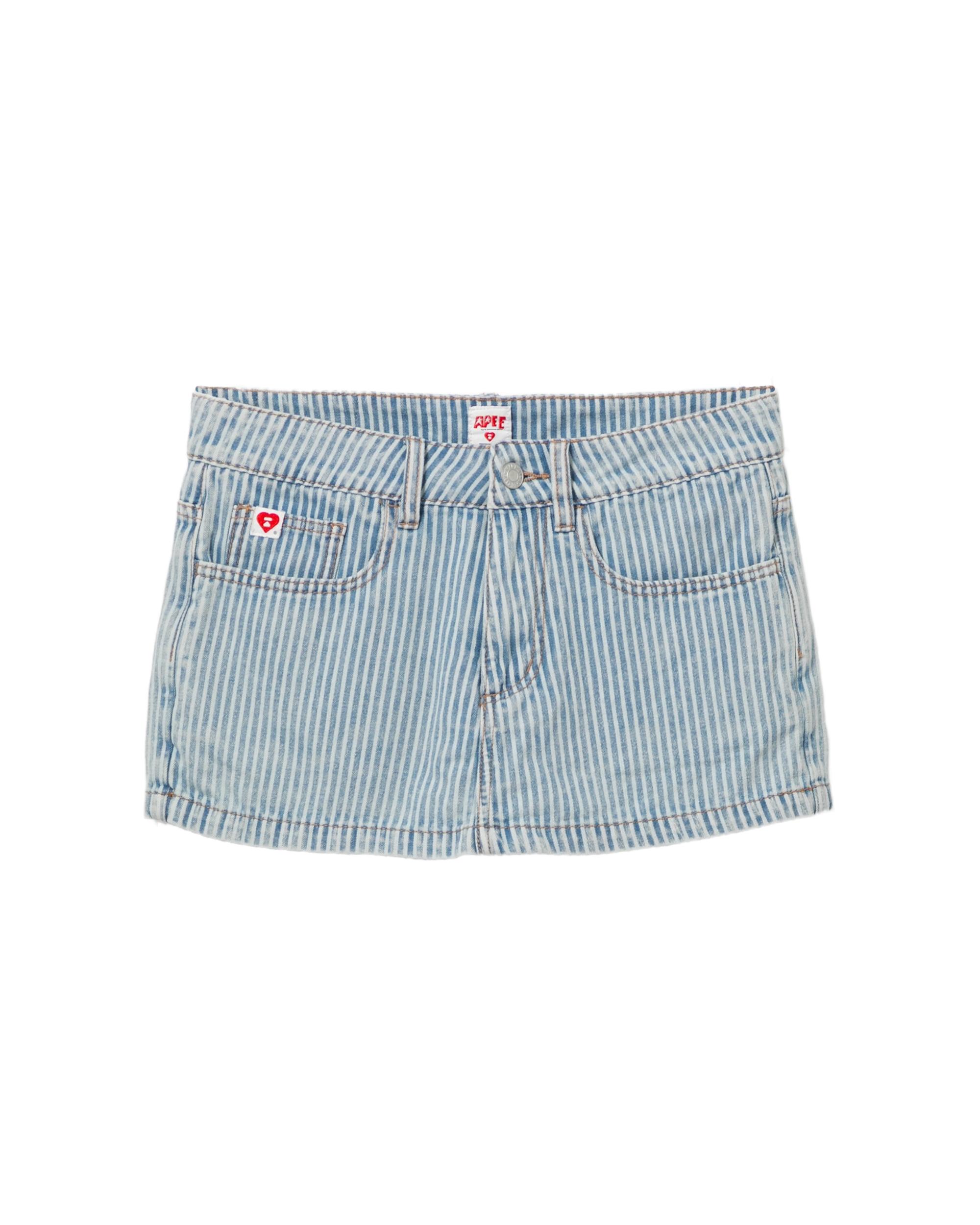 Striped denim skorts by APEE