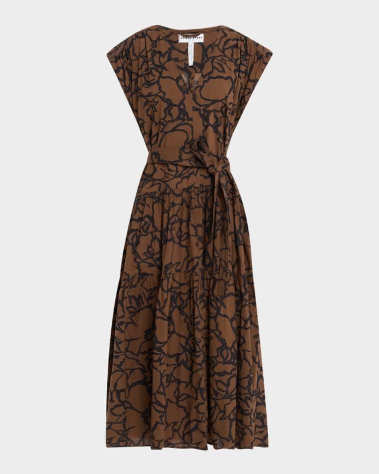 Agathe Tiered Floral-Print Midi Dress by APIECE APART Agathe Tiered Floral-Print Midi Dress by APIECE APART