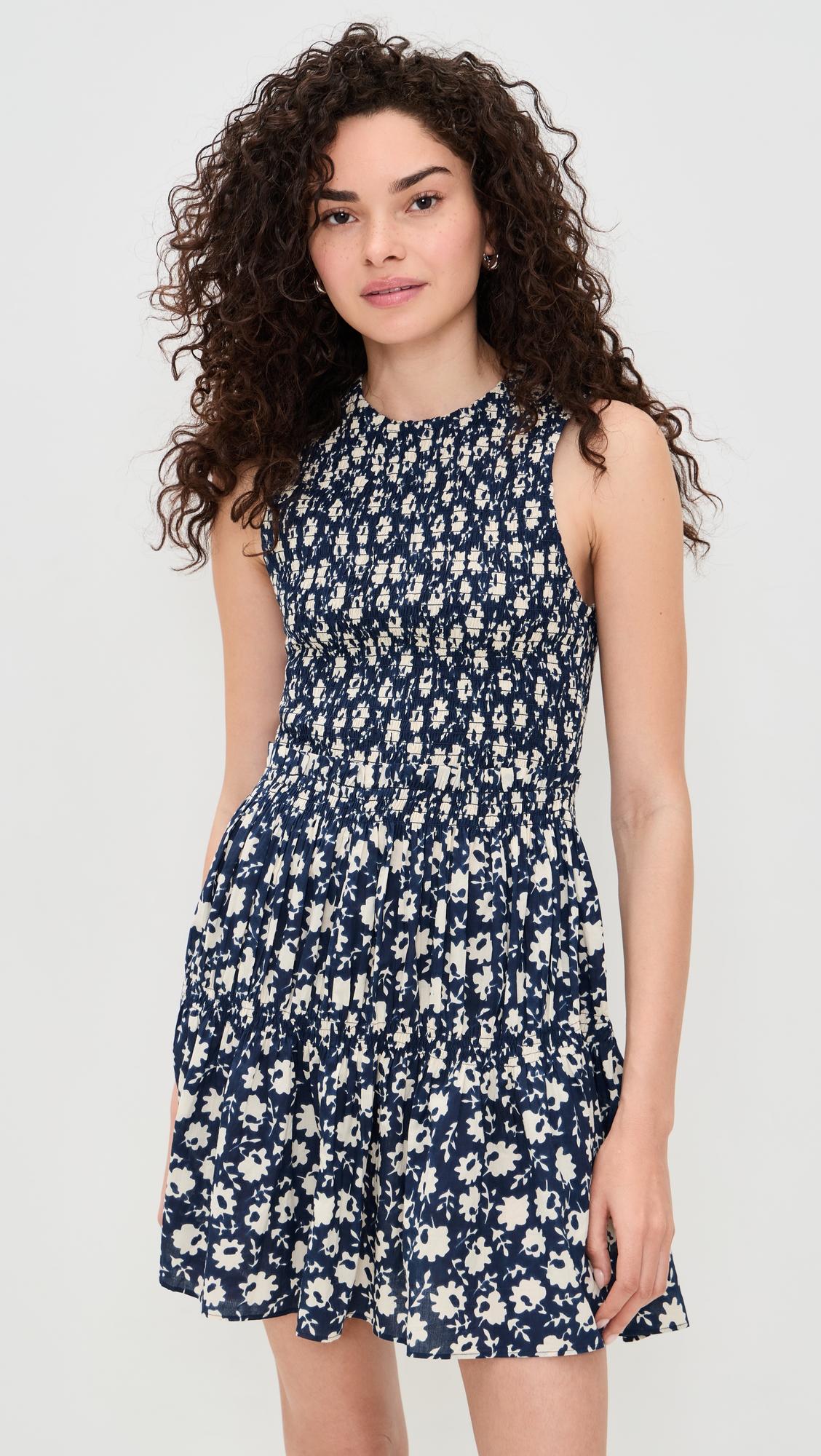 Lore Smocked Mini Dress by APIECE APART