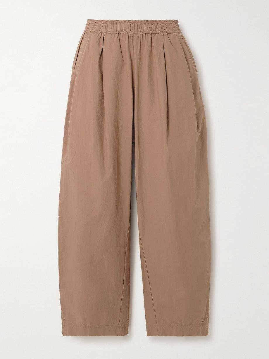Spa pleated cotton-poplin wide-leg pants by APIECE APART