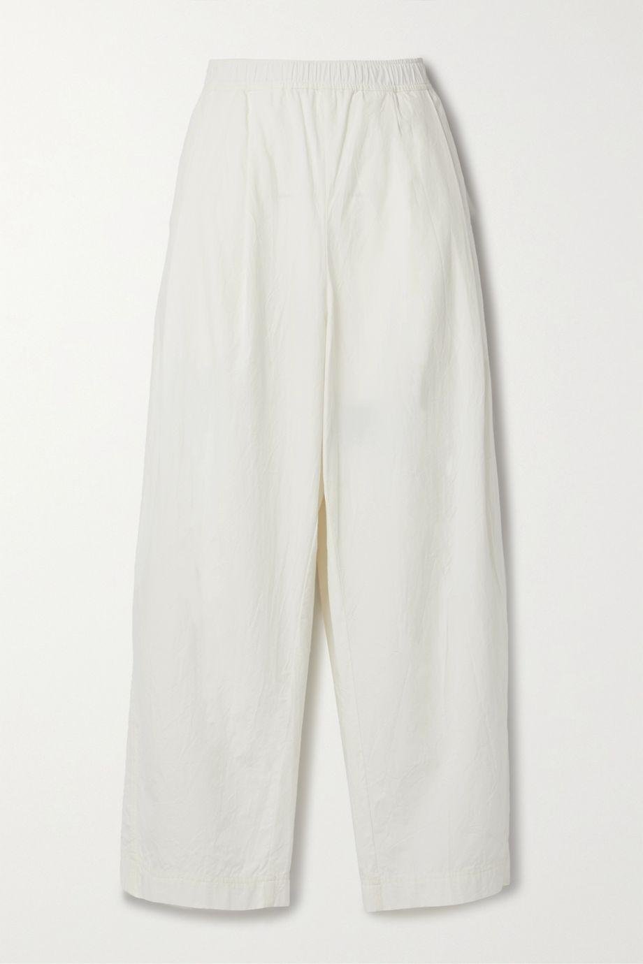 Spa pleated cotton-poplin wide-leg pants by APIECE APART