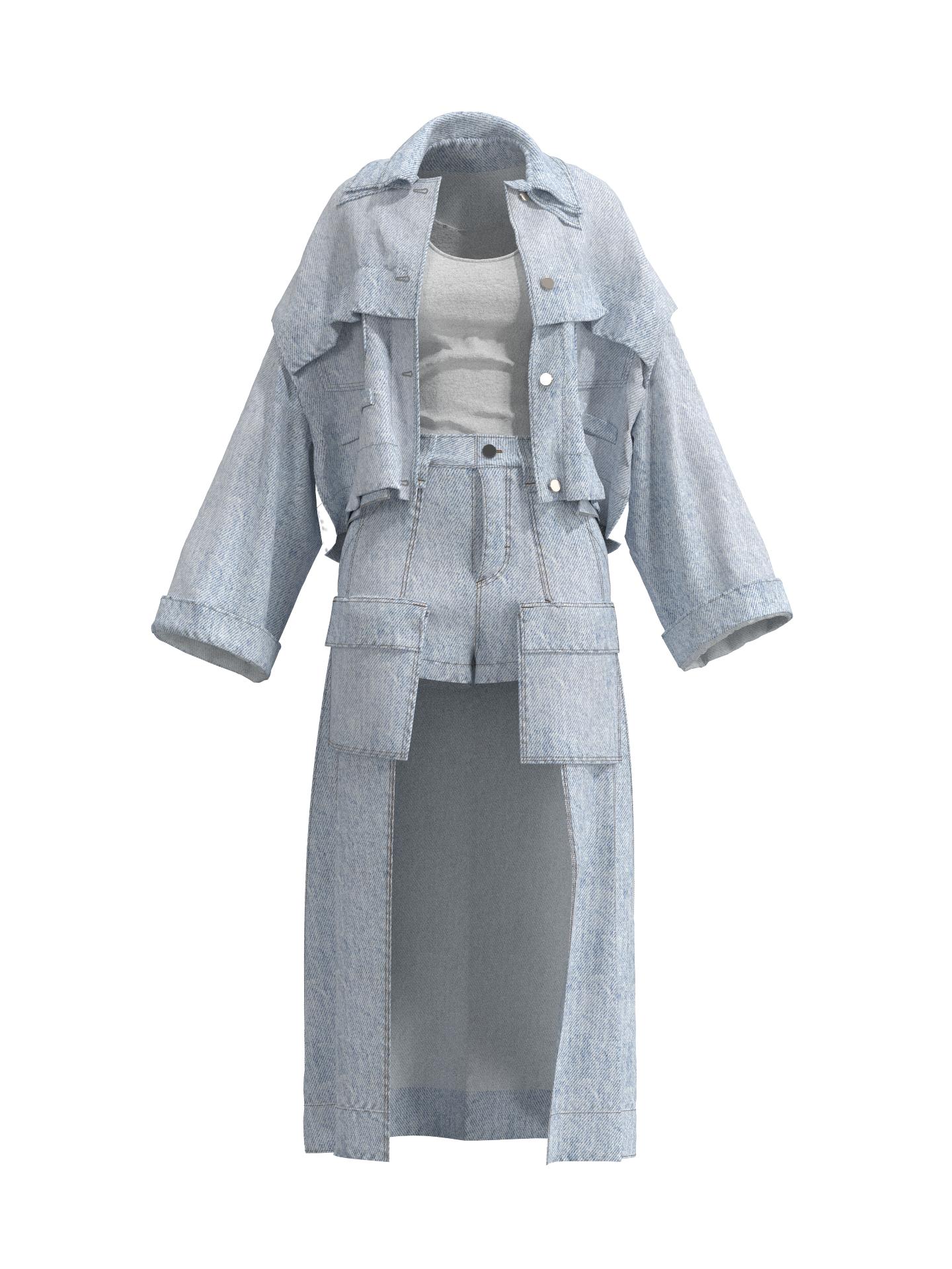 HYBRIDIZED maxi-shorts and slouch jacket by APOCRYPHAL HYBRIDIZED maxi-shorts and slouch jacket by APOCRYPHAL