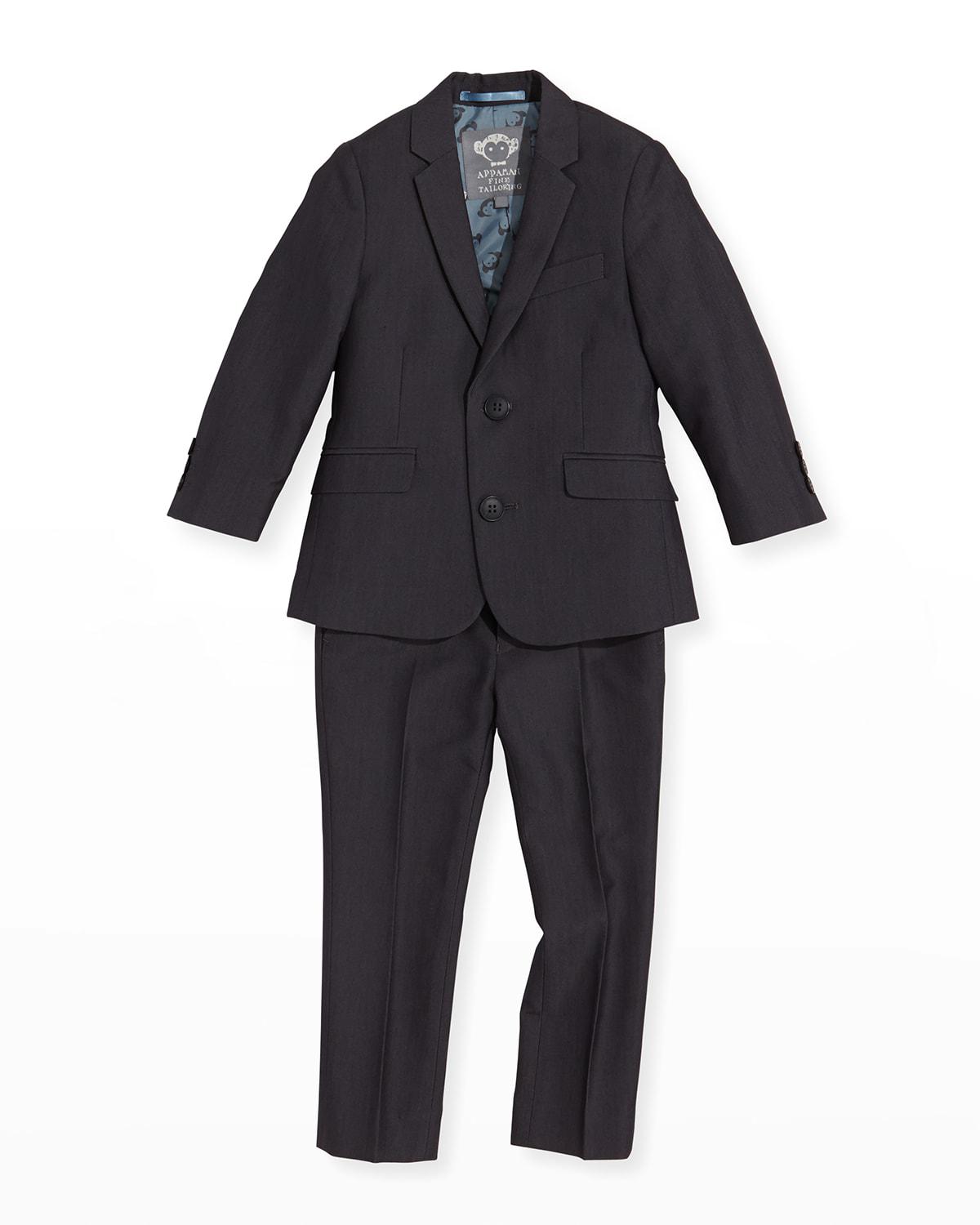 Boys' Two-Piece Mod Suit, Vintage Black, 2T-14 by APPAMAN
