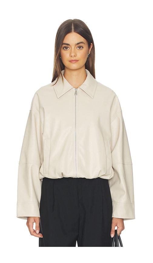 Apparis Ada Sans Leather Jacket in Beige by APPARIS