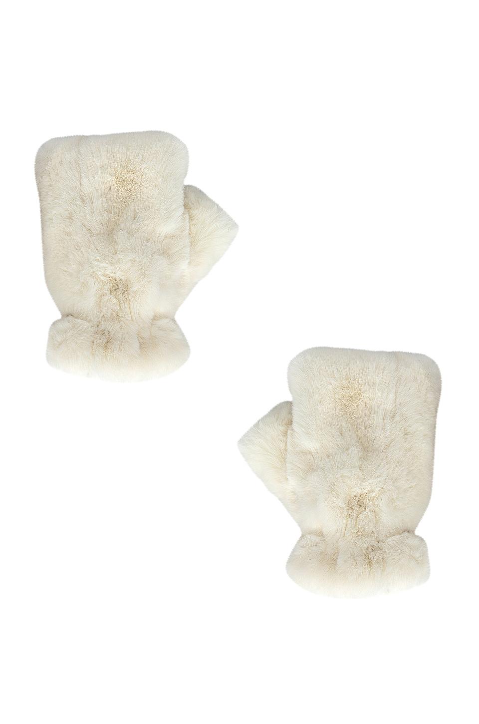 Apparis Ariel Faux Fur Gloves in Ivory by APPARIS
