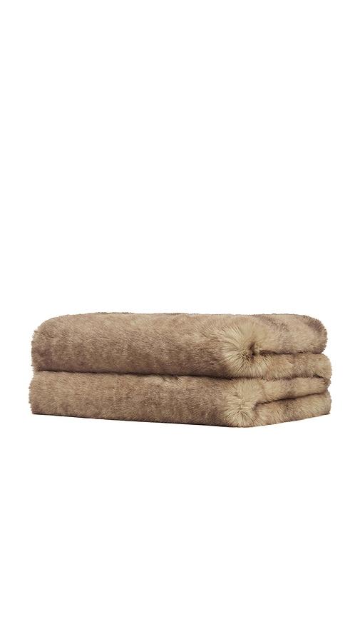 Apparis Brady Mink Blanket in Tan by APPARIS