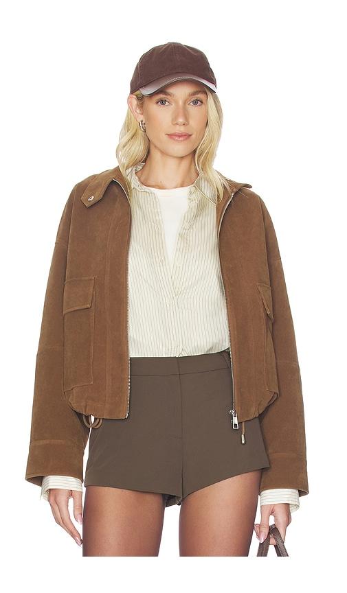 Apparis Kate Sans Suede Bomber Jacket in Brown by APPARIS