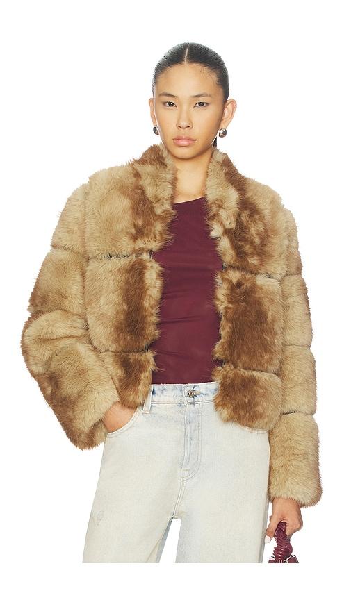 Apparis Sai Mink Coat in Tan by APPARIS