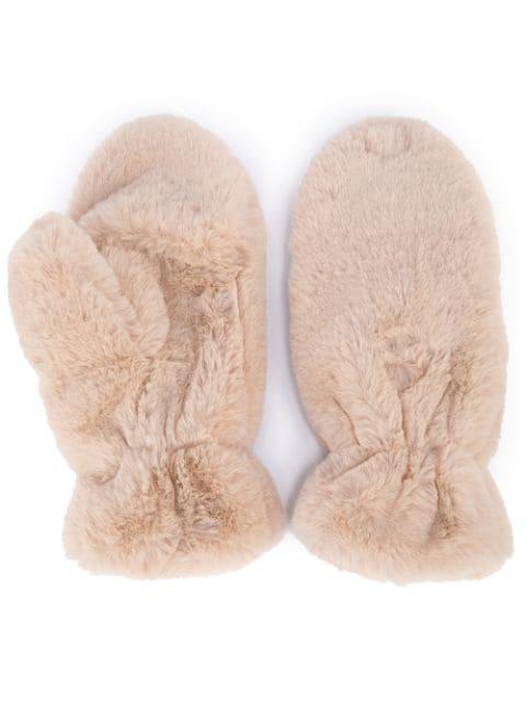 Coco faux-fur mittens by APPARIS