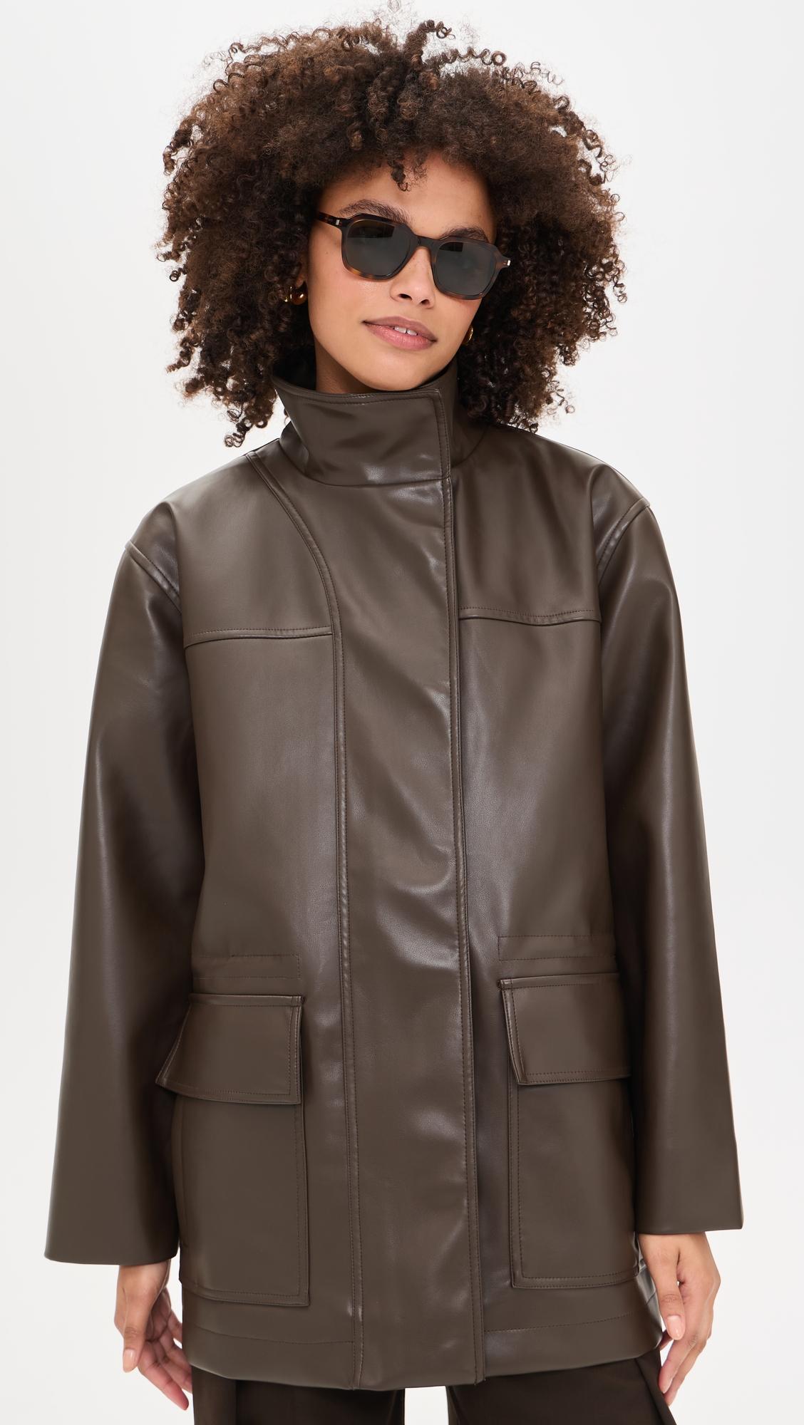 Edie Sans Faux Leather Parka by APPARIS