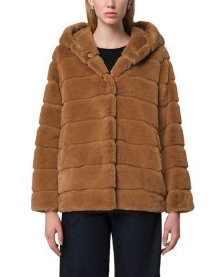 Goldy Faux Fur Hooded Short Coat by APPARIS