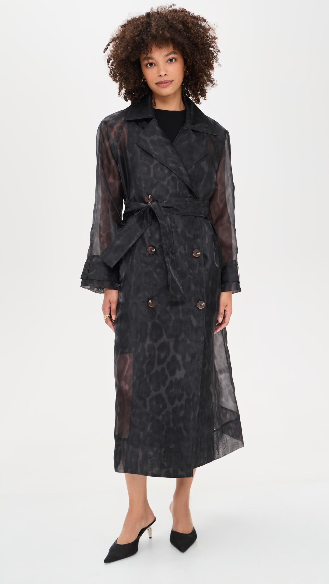 Lana Organza Leopard Trench Coat by APPARIS