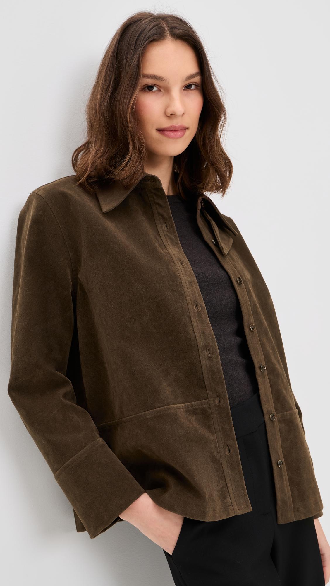 Ren Sans Faux Suede Overshirt by APPARIS