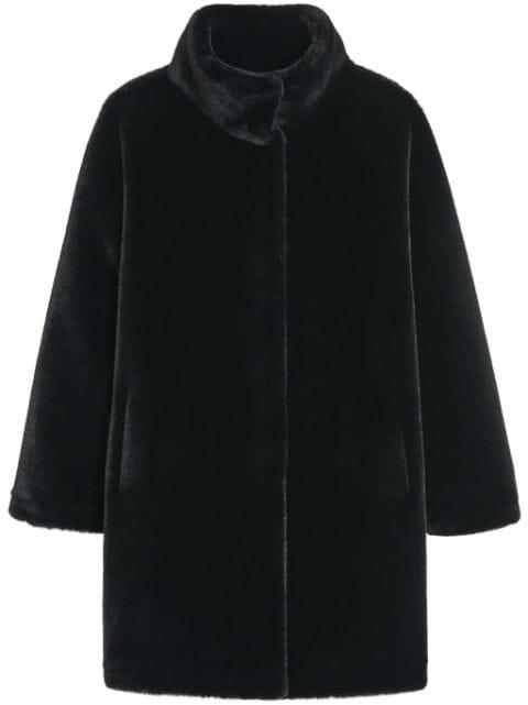high-neck faux fur coat by APPARIS