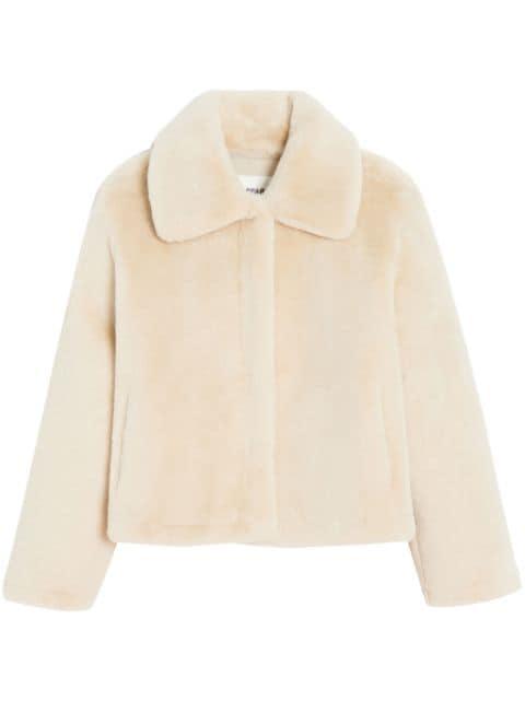 wide-collar faux fur jacket by APPARIS