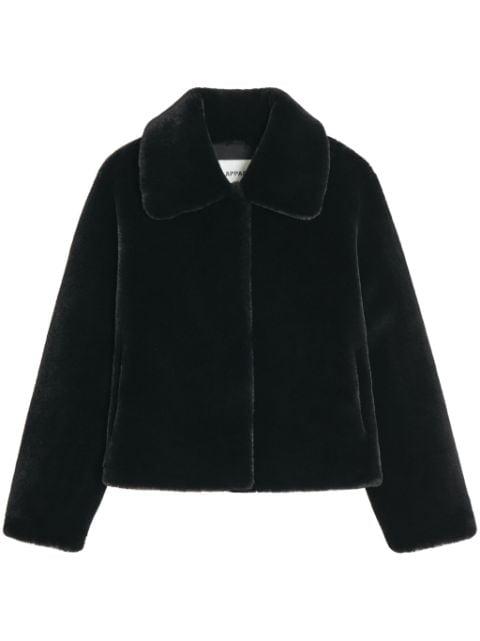 wide-collar faux fur jacket by APPARIS
