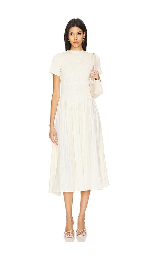 Apres Studio Ruched Marta Dress in Cream by APRES STUDIO Apres Studio Ruched Marta Dress in Cream by APRES STUDIO